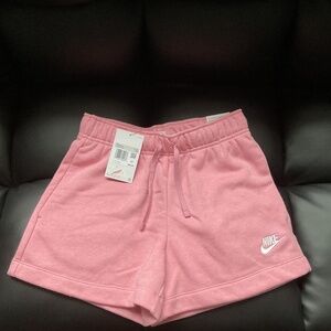 Nike Women’s Pink Fleece Shorts XS Standard Fit Mid Rise NWT